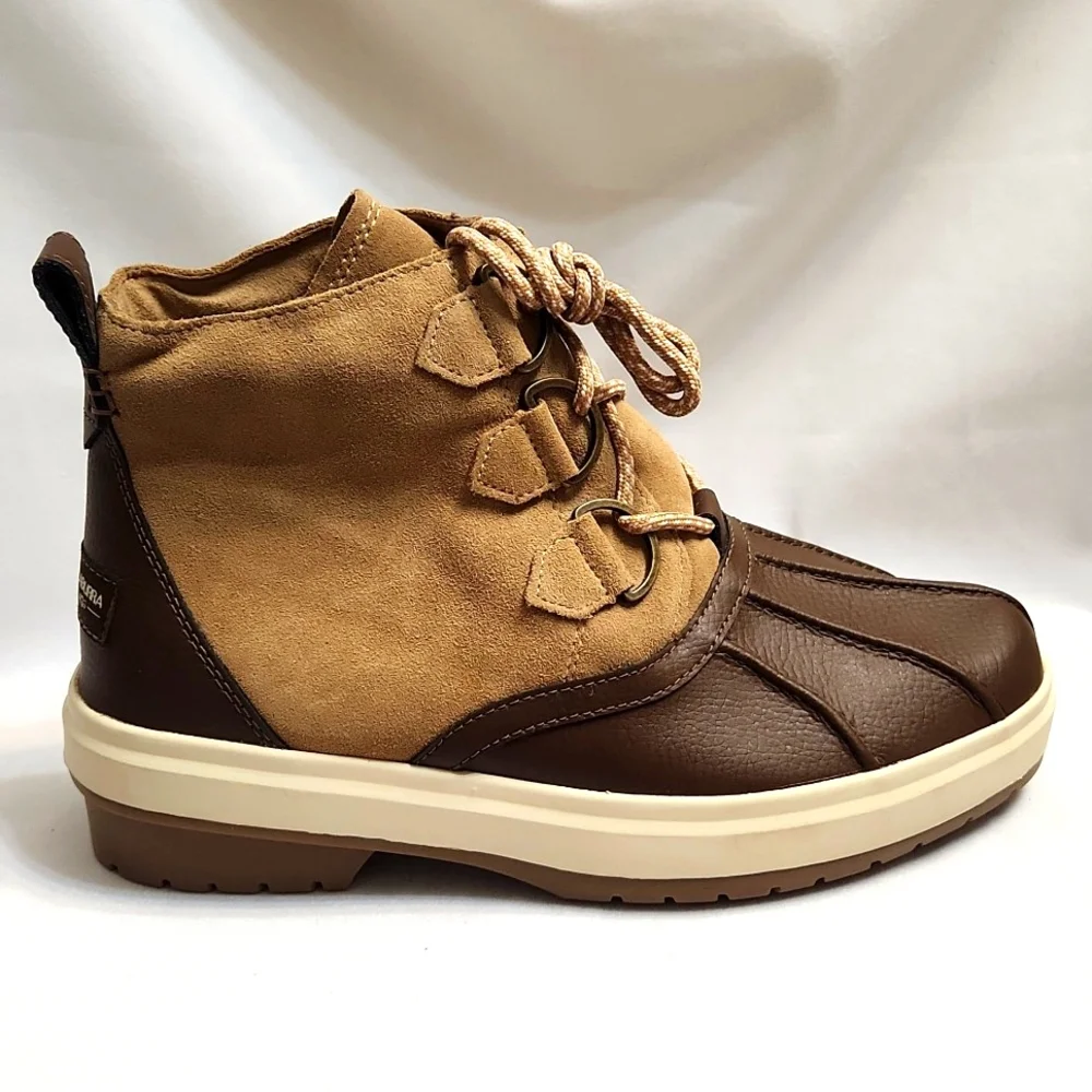 Koolaburra by UGG Tan Brown Leather Lace-up Winter boots (w size 9)